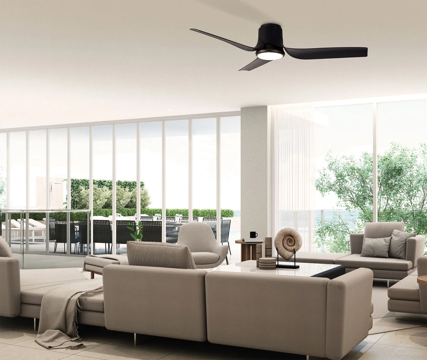 Mantra Ushuaia 133cm 30W LED Dimmable Ceiling Light With Built-In 35W DC Fan, 2700-5000K Remote & APP Control