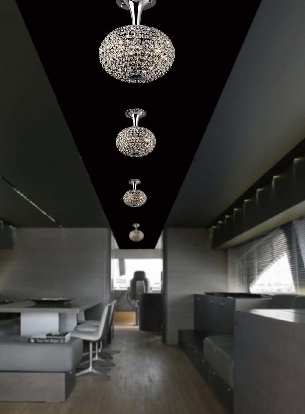 Diyas - Vado Semi Ceiling 3 Light G9 Polished Chrome/Crystal - Luminosity Designs Ltd