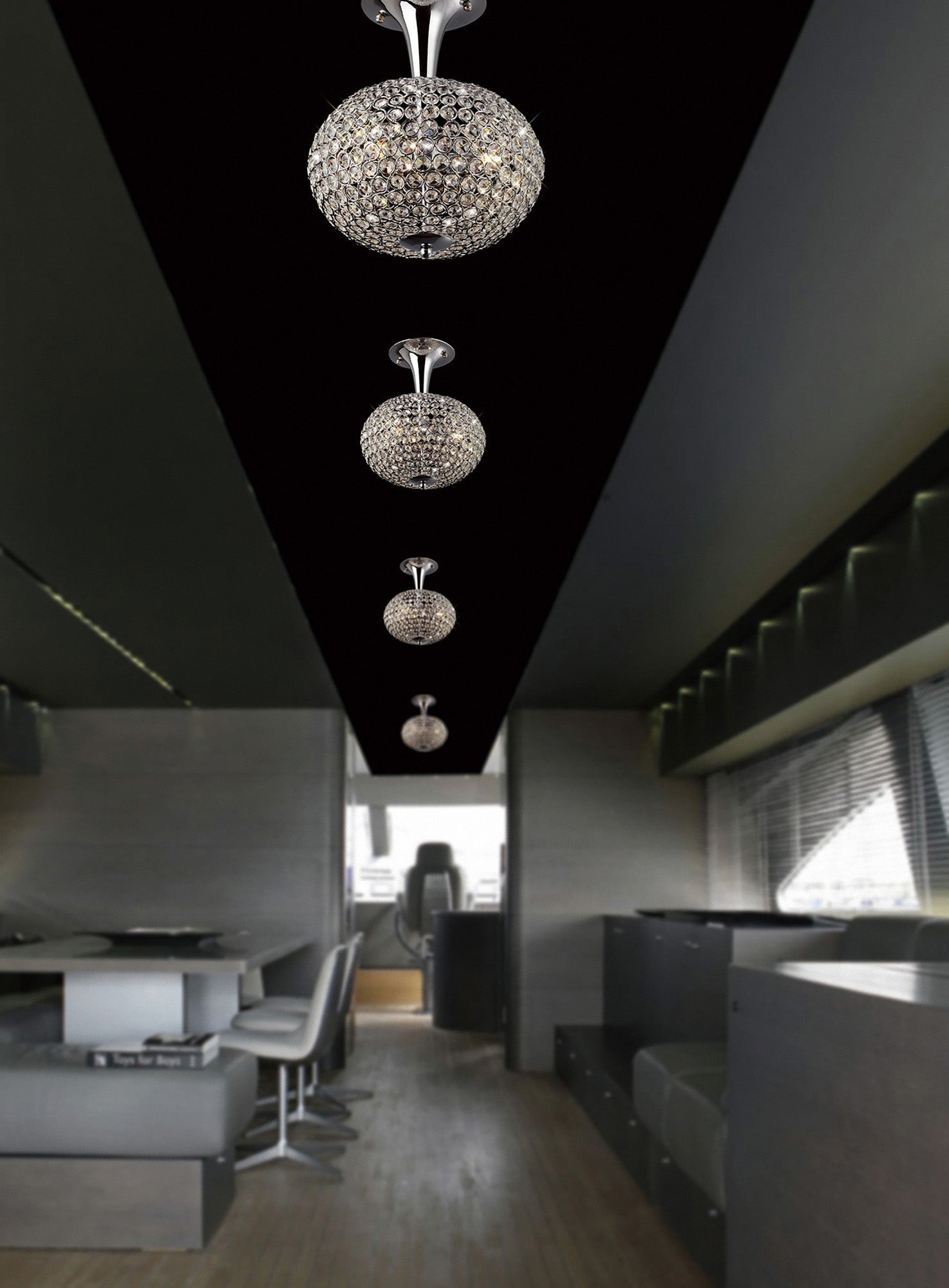 Diyas - Vado Semi Ceiling 3 Light G9 Polished Chrome/Crystal - Luminosity Designs Ltd