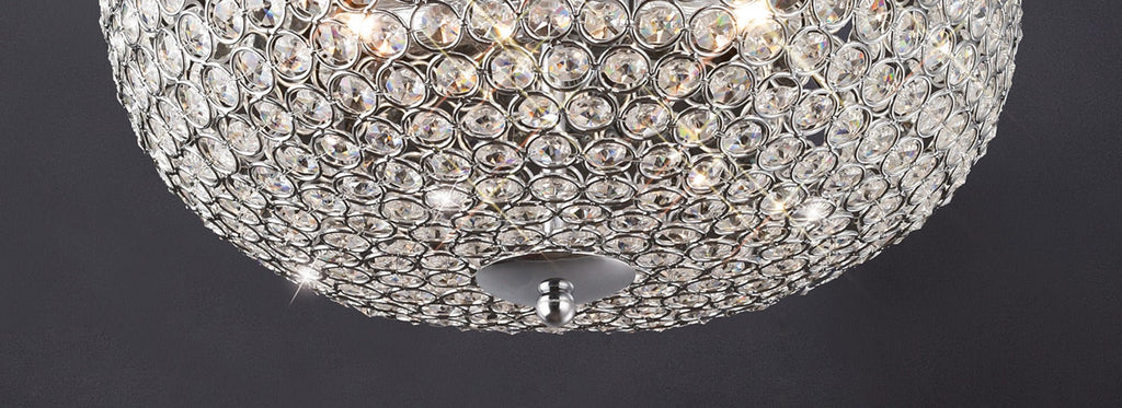 Diyas - Vado Semi Ceiling 5 Light G9 Polished Chrome/Crystal - Luminosity Designs Ltd