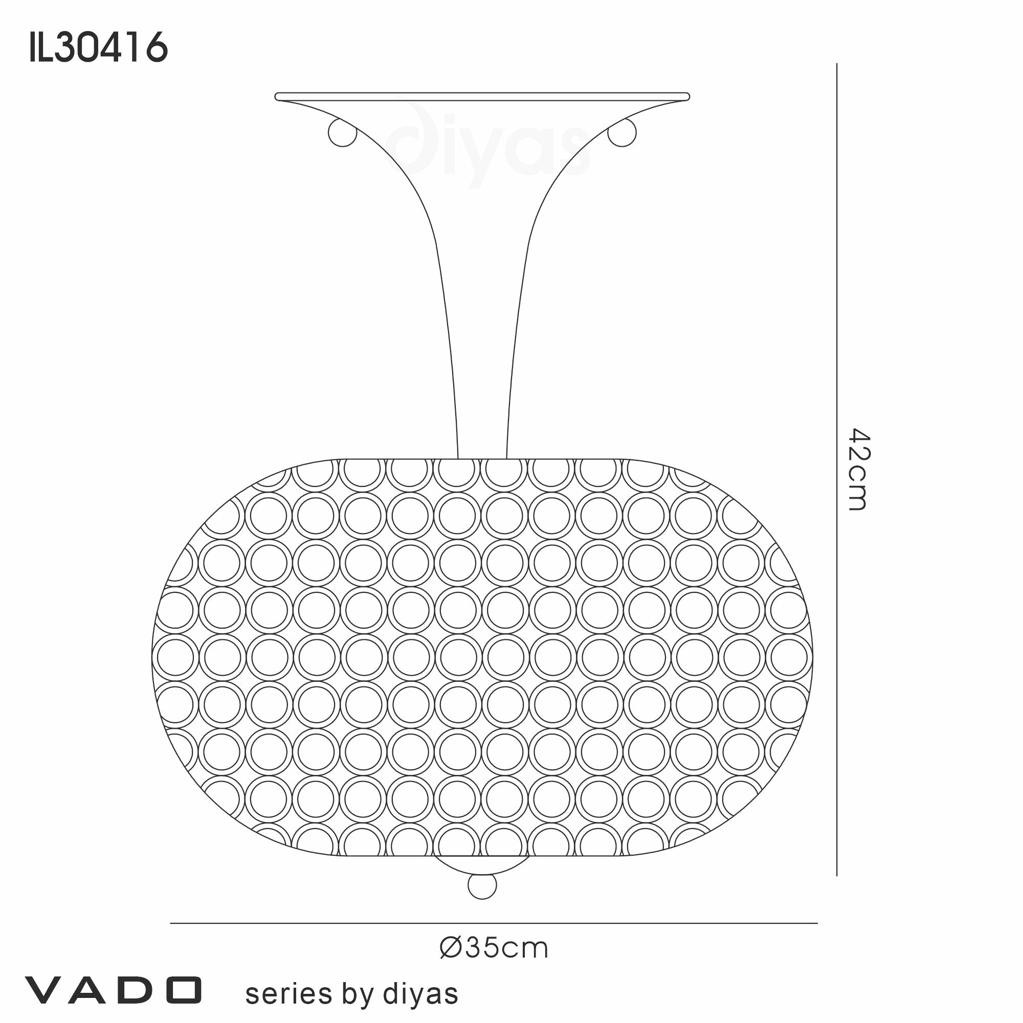 Diyas - Vado Semi Ceiling 5 Light G9 Polished Chrome/Crystal - Luminosity Designs Ltd