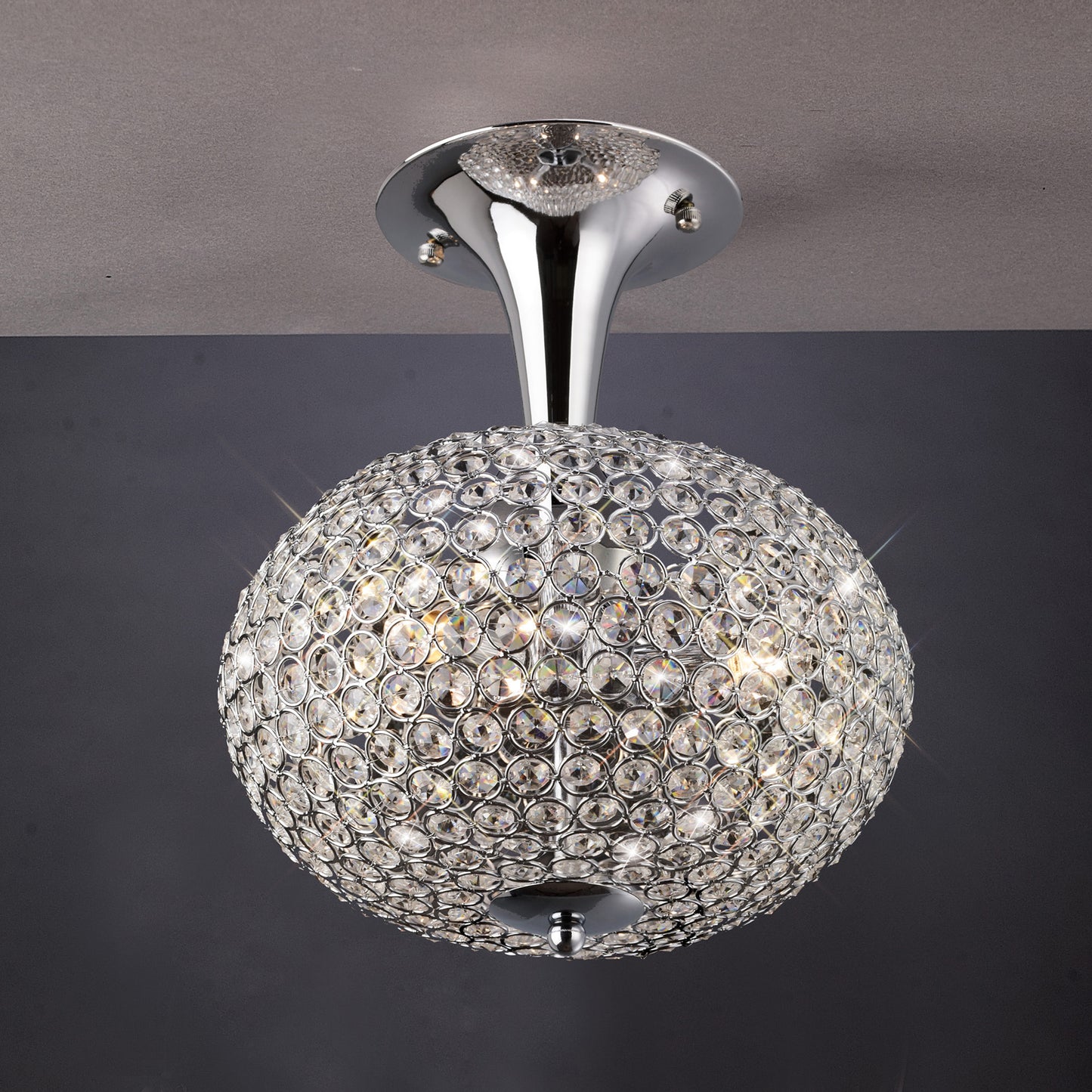 Vado Semi Ceiling 3 Light G9 Polished Chrome/Crystal