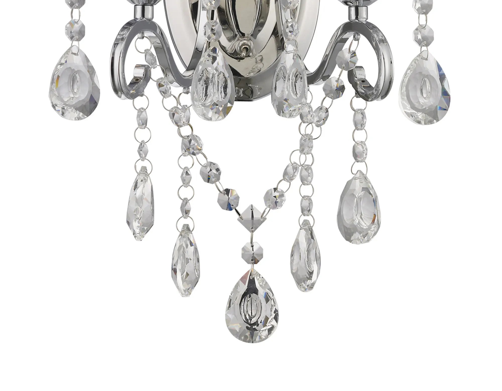 Diyas - Vela Wall Lamp Switched 2 Light E14 Polished Crystal - Luminosity Designs Ltd