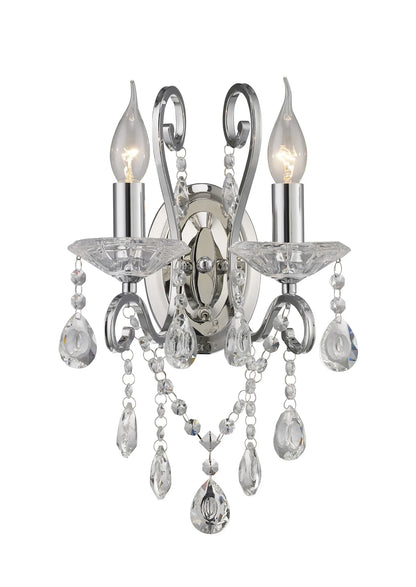 Vela Wall Lamp Switched 2 Light E14 Polished Crystal