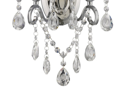 Vela Wall Lamp Switched 2 Light E14 Polished Crystal