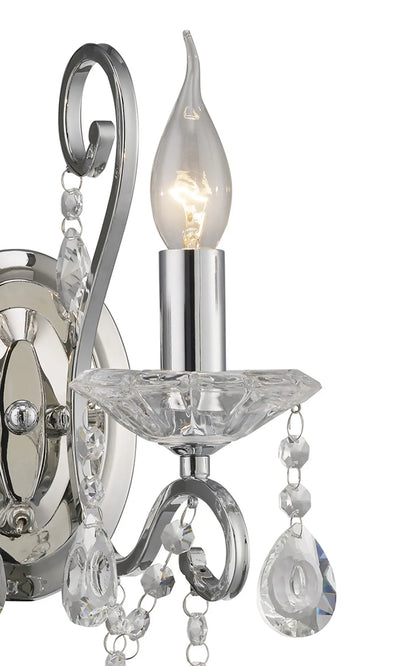 Vela Wall Lamp Switched 2 Light E14 Polished Crystal