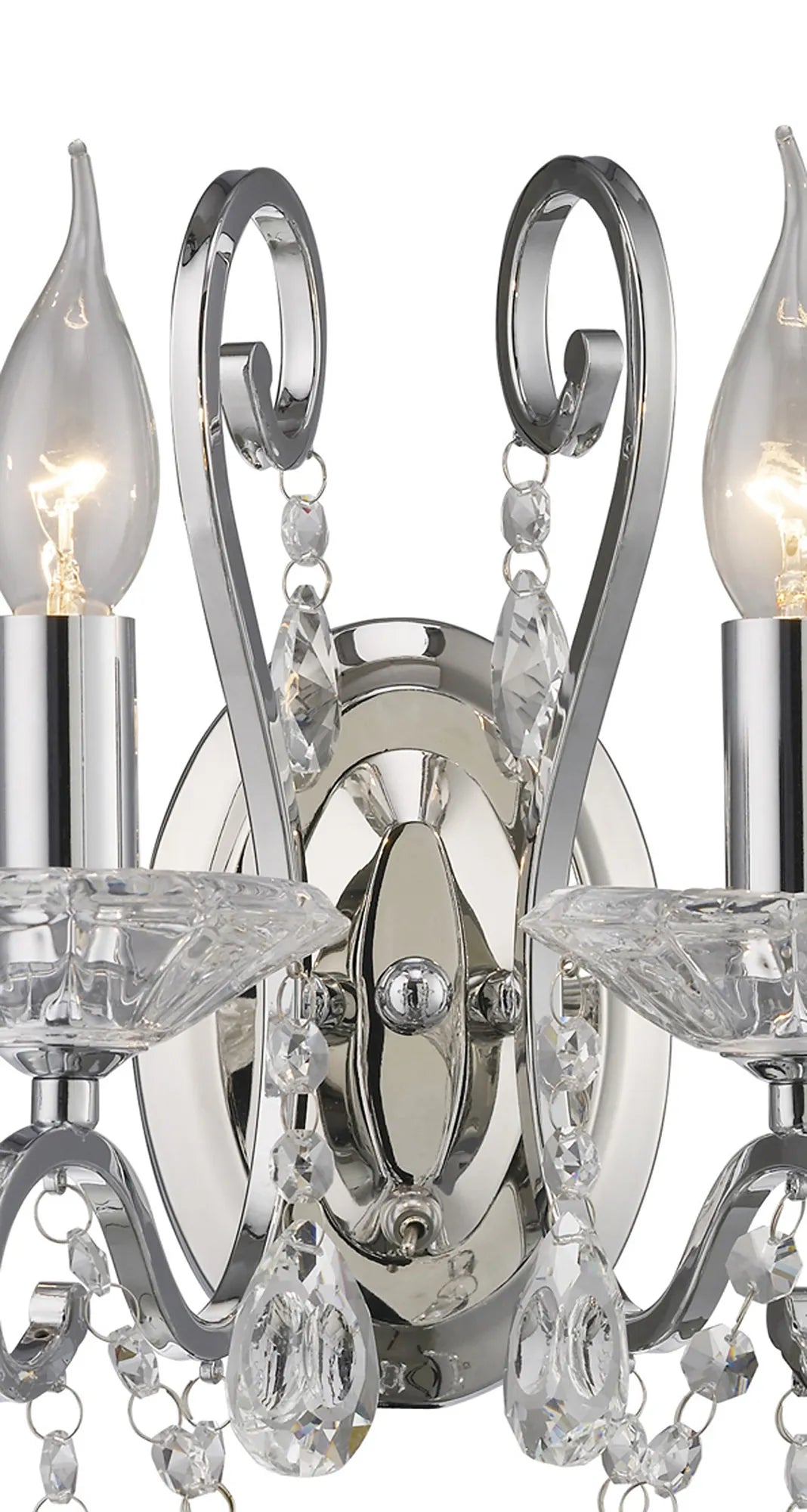 Vela Wall Lamp Switched 2 Light E14 Polished Crystal