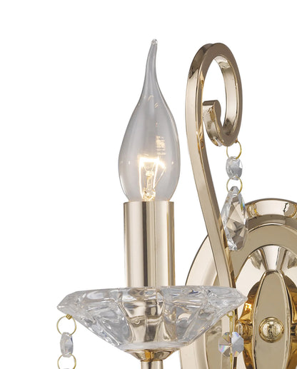 Vela Wall Lamp Switched 2 Light E14 Polished Crystal