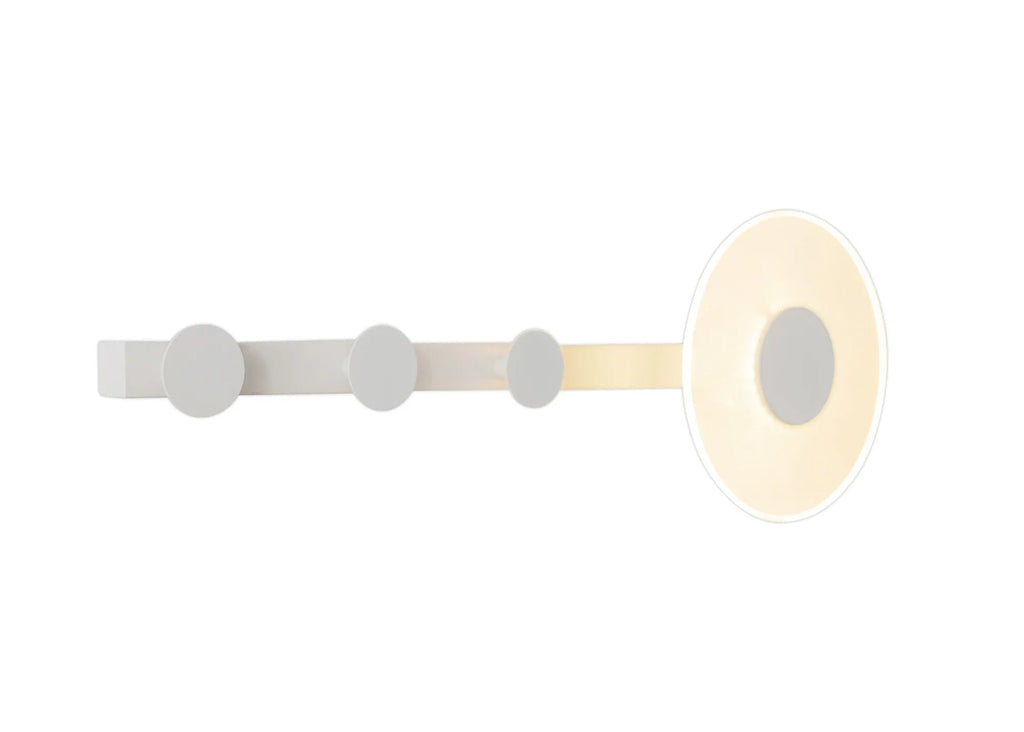 Mantra Fusion - Venus Wall Lamp Coat Rack With Integrated Warm White LED Light - Luminosity Designs Ltd