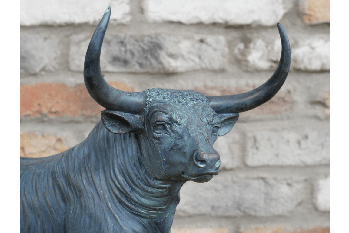 Luminosity Designs - Verdigris Blackened Bronze Bull Ornament - Luminosity Designs Ltd