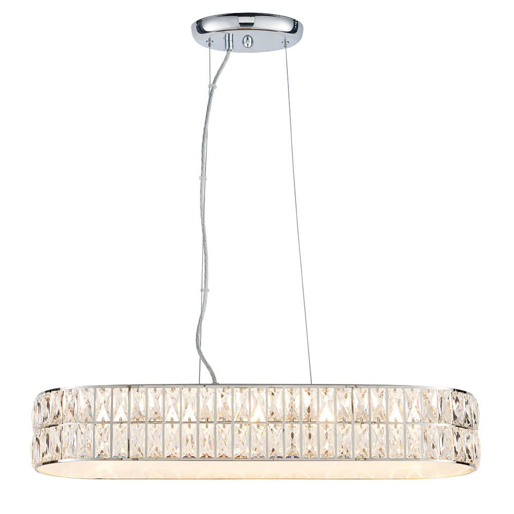 Endon - Verina Linear Pendant in Crystal and Chrome with Integrated LED - Luminosity Designs Ltd
