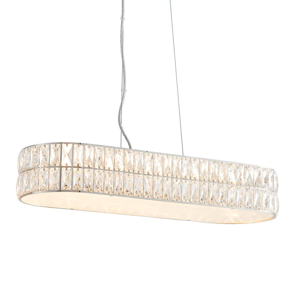 Endon - Verina Linear Pendant in Crystal and Chrome with Integrated LED - Luminosity Designs Ltd