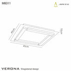 Mantra Fusion - Verona Square Ceiling 4 Light 20W LED 3000K, 1800lm, - Luminosity Designs Ltd