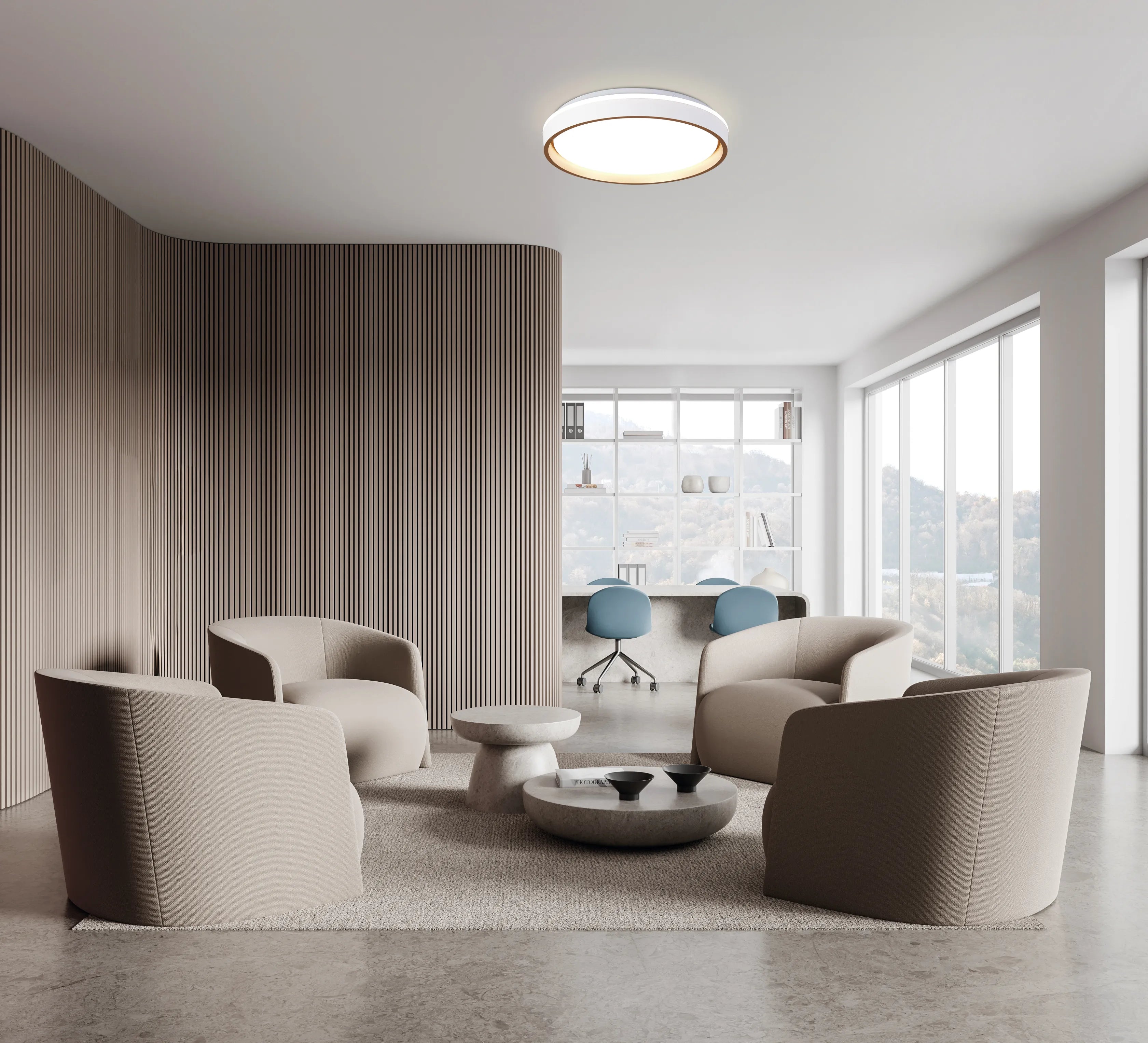 Verona 50cm Round Ceiling 55W LED With Remote Control 2700K-5000K, 7350lm