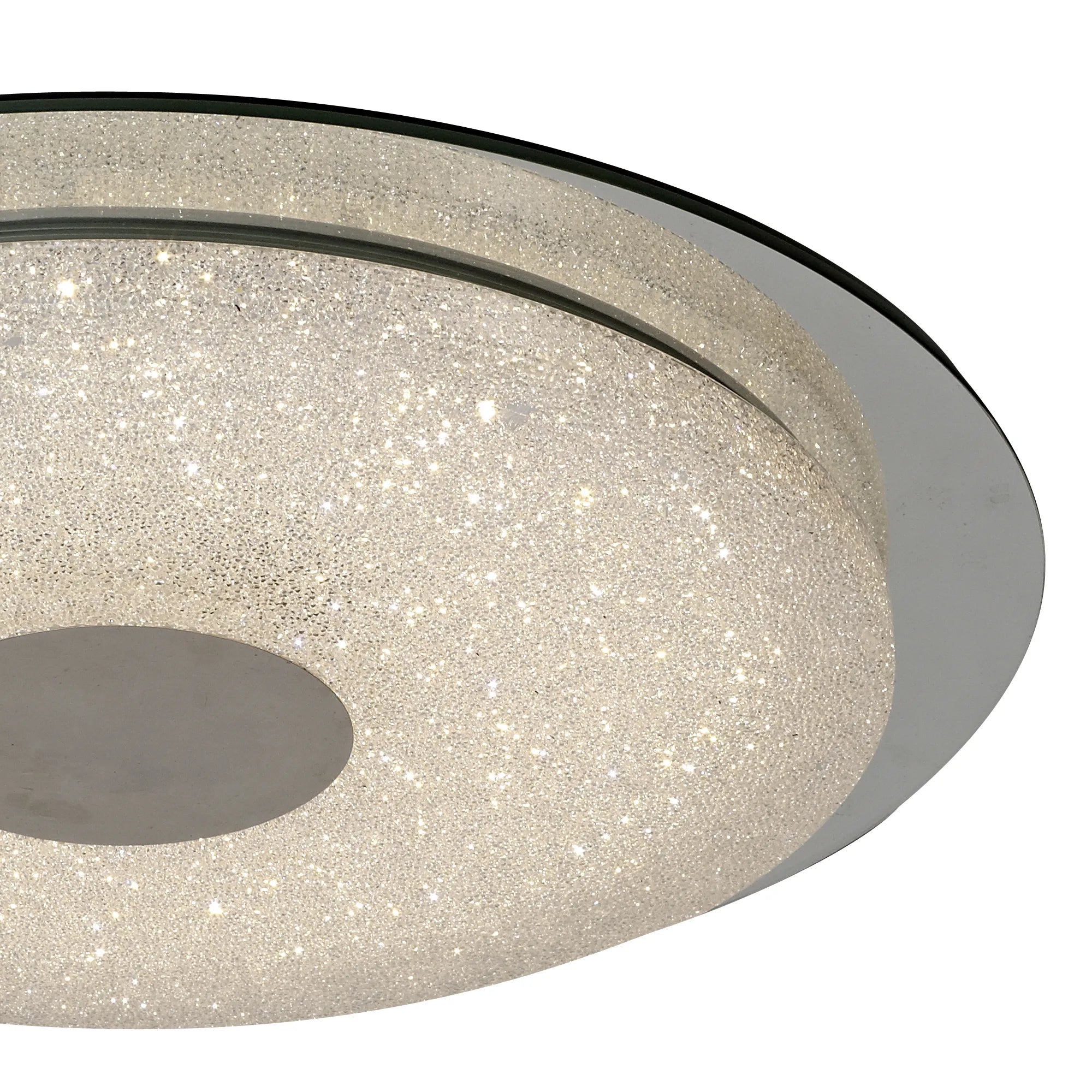Mantra Fusion - Virgin Sparkle Flush Ceiling Light, 18W LED, 2700 - 6500K Tuneable, 1680lm, With Remote Control (Mantra M5929) - Luminosity Designs Ltd