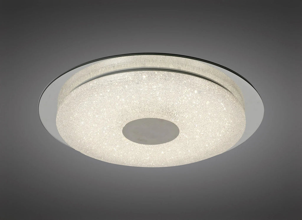 Mantra Fusion - Virgin Sparkle Flush Ceiling Light, 18W LED, 2700 - 6500K Tuneable, 1680lm, With Remote Control (Mantra M5929) - Luminosity Designs Ltd