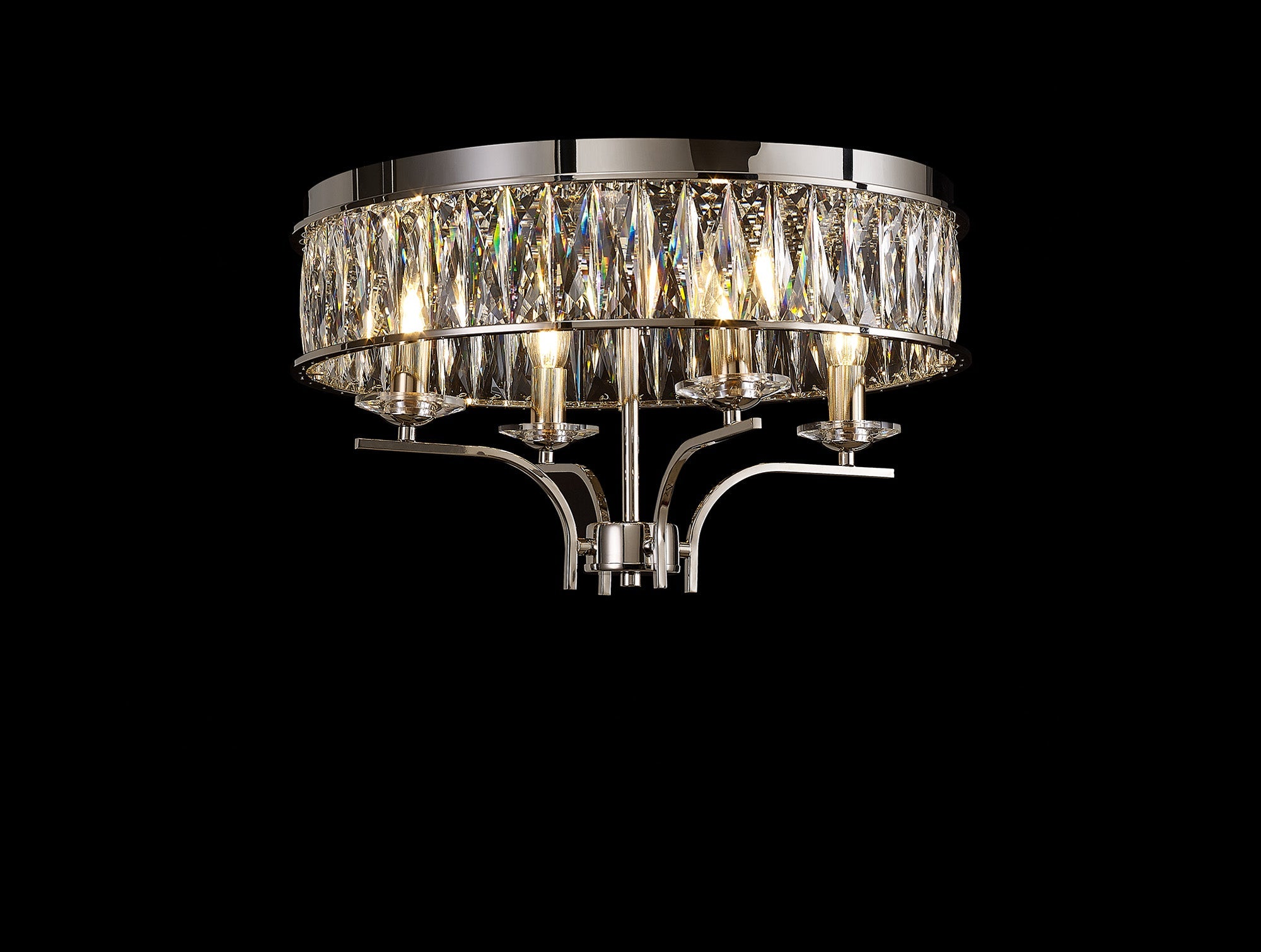Diyas - Vivienne 4 Light Crystal Semi Flush - Luminosity Designs Ltd