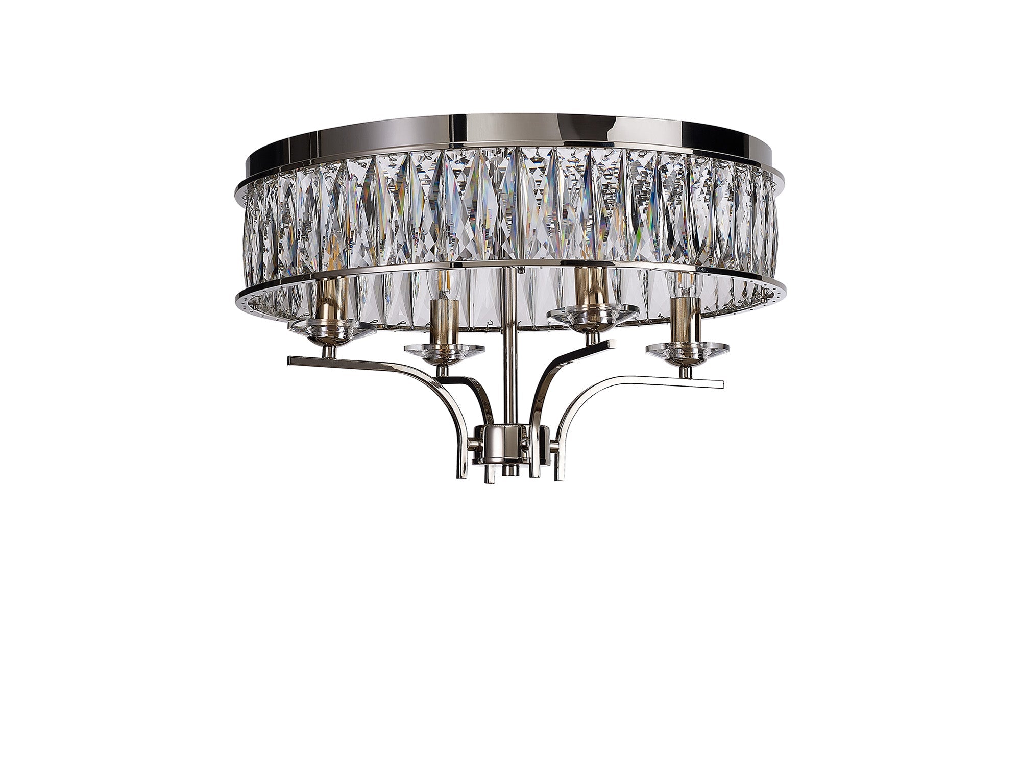 Diyas - Vivienne 4 Light Crystal Semi Flush - Luminosity Designs Ltd