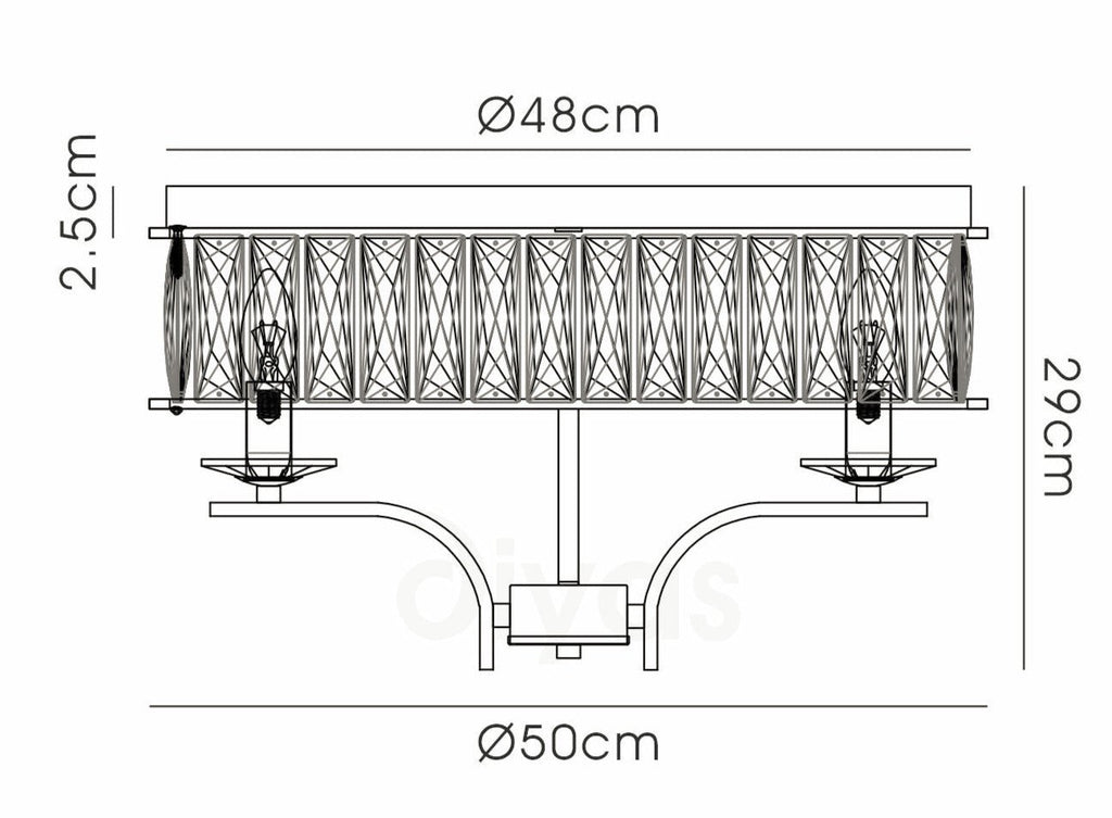 Diyas - Vivienne 4 Light Crystal Semi Flush - Luminosity Designs Ltd