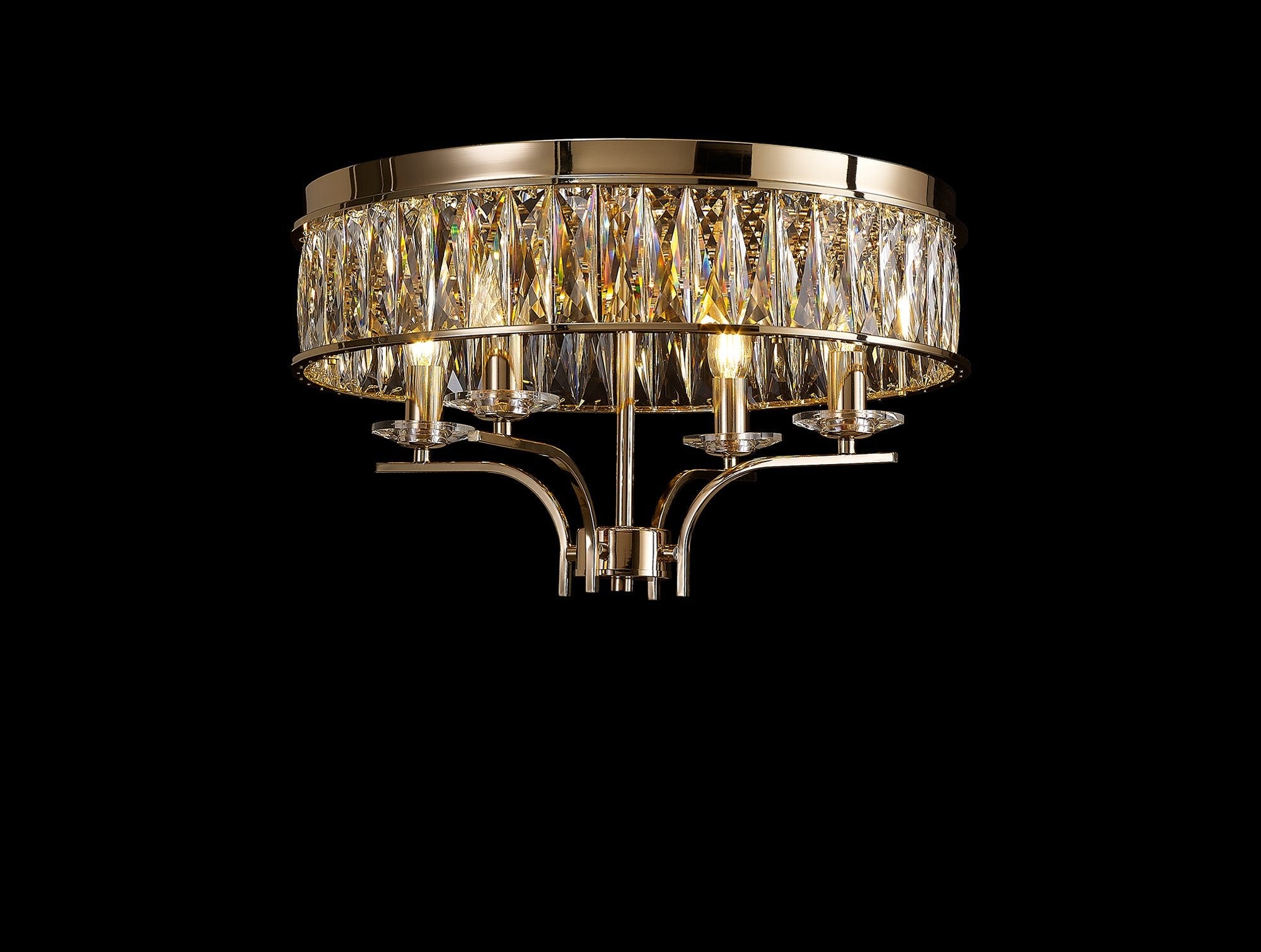 Diyas - Vivienne 4 Light Crystal Semi Flush - Luminosity Designs Ltd