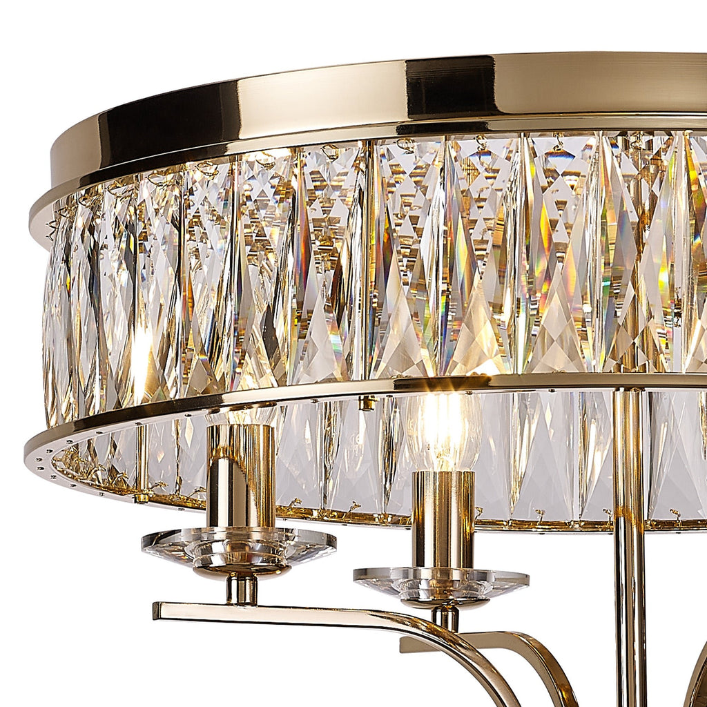 Diyas - Vivienne 4 Light Crystal Semi Flush - Luminosity Designs Ltd