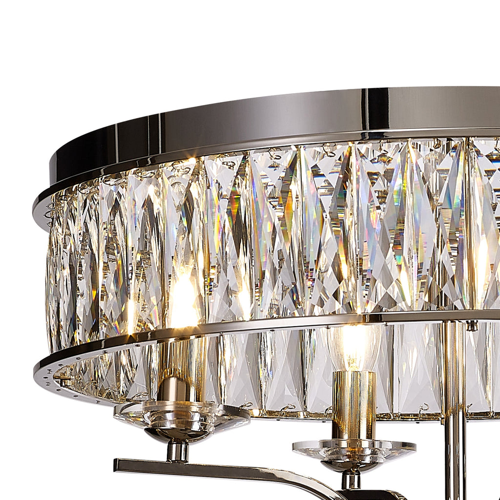 Diyas - Vivienne 4 Light Crystal Semi Flush - Luminosity Designs Ltd