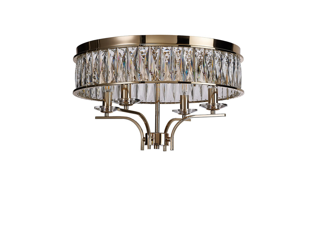 Diyas - Vivienne 4 Light Crystal Semi Flush - Luminosity Designs Ltd
