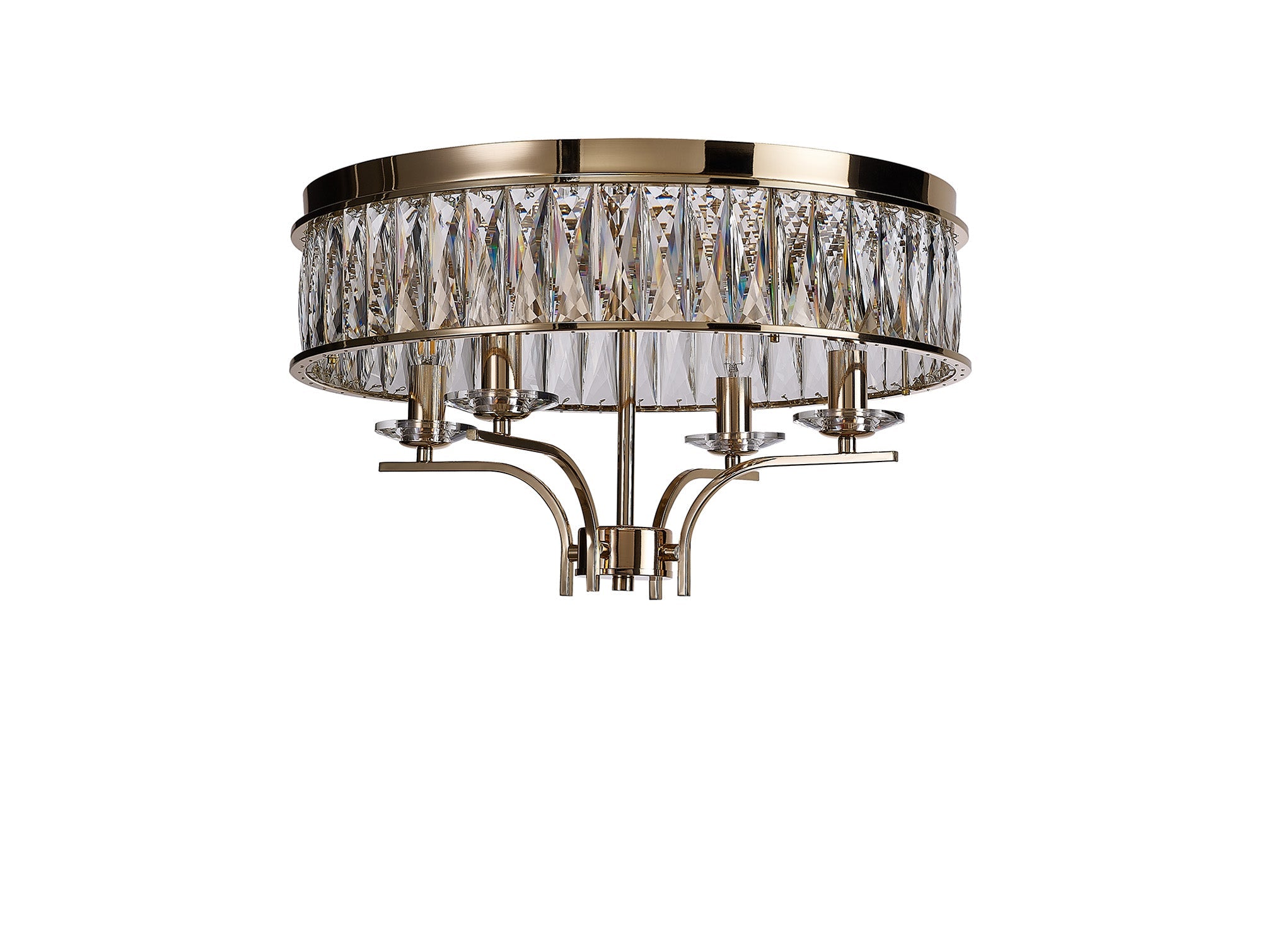 Diyas - Vivienne 4 Light Crystal Semi Flush - Luminosity Designs Ltd
