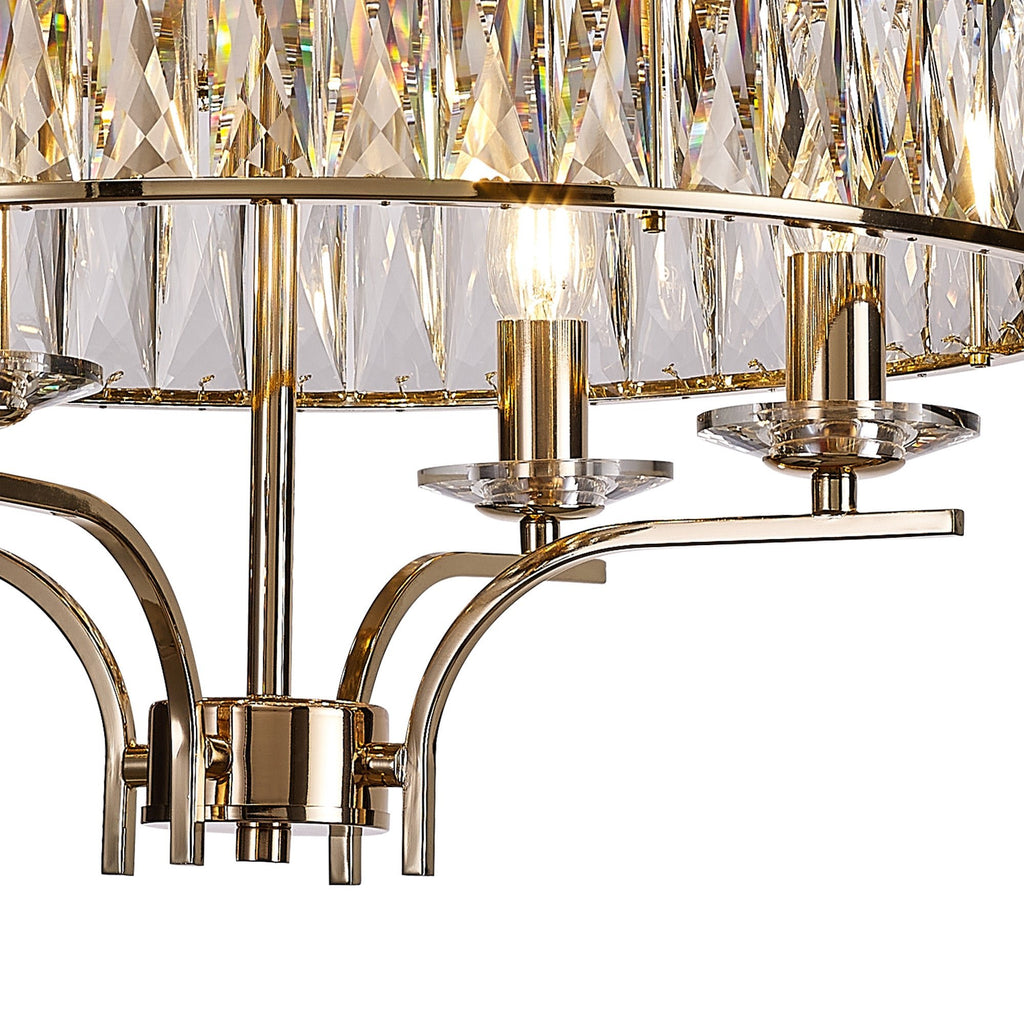 Diyas - Vivienne 4 Light Crystal Semi Flush - Luminosity Designs Ltd