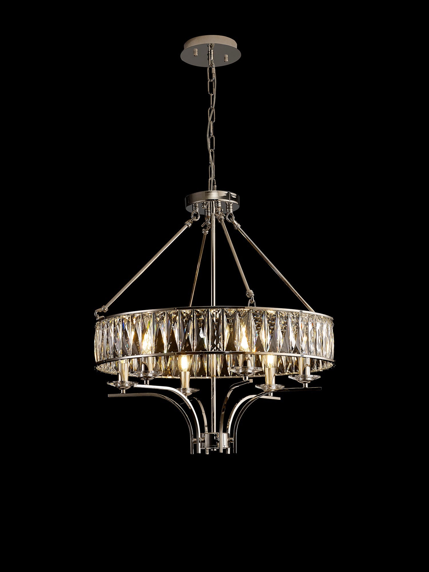 Diyas - Vivienne 6 Light Crystal Pendant / Semi Flush - Luminosity Designs Ltd