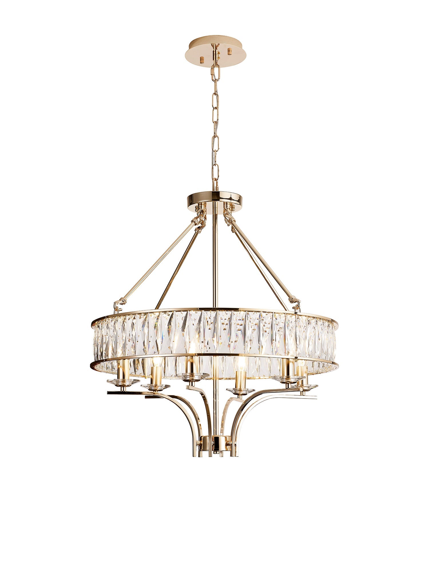 Diyas - Vivienne 6 Light Crystal Pendant / Semi Flush - Luminosity Designs Ltd