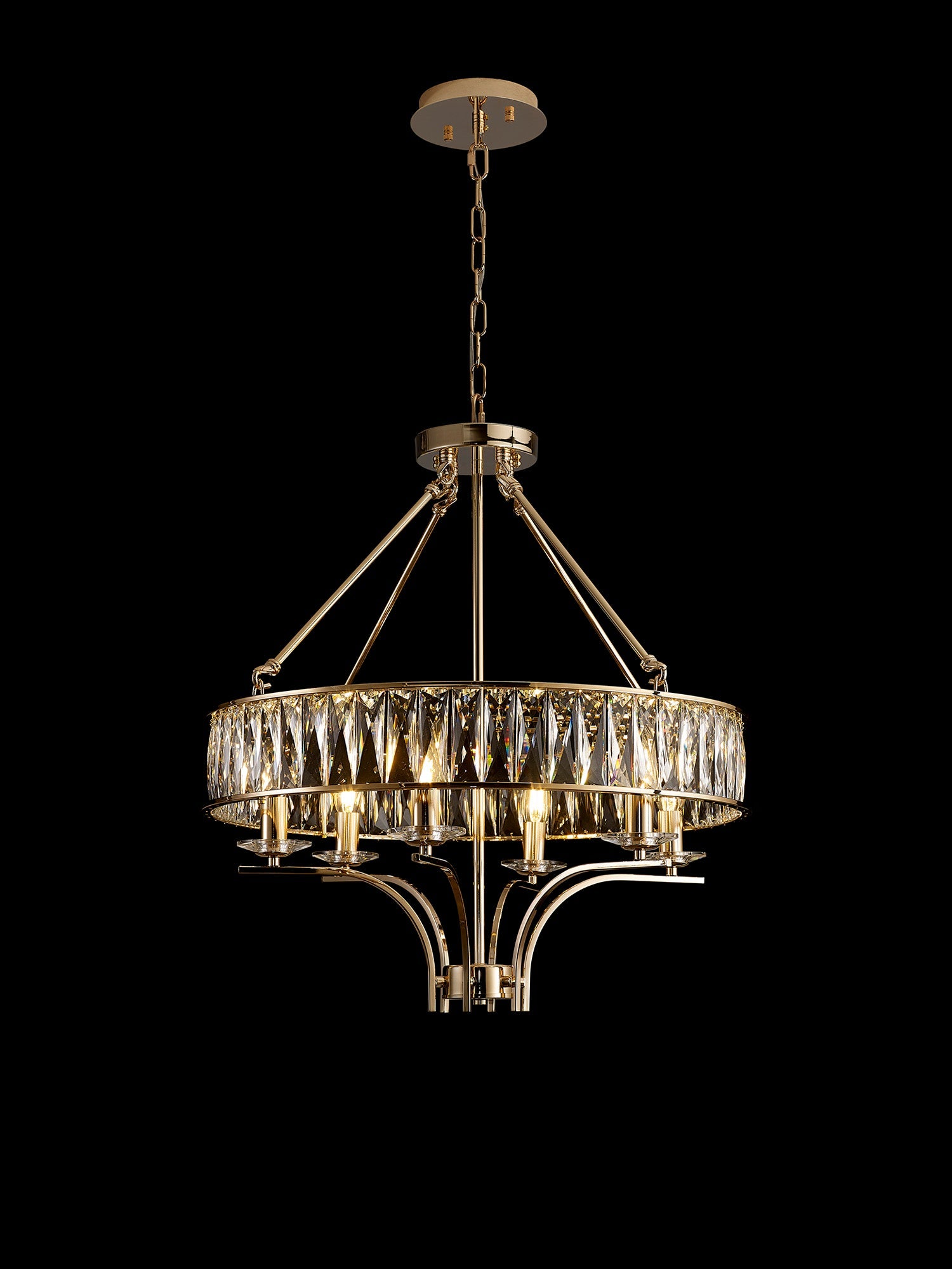 Diyas - Vivienne 6 Light Crystal Pendant / Semi Flush - Luminosity Designs Ltd