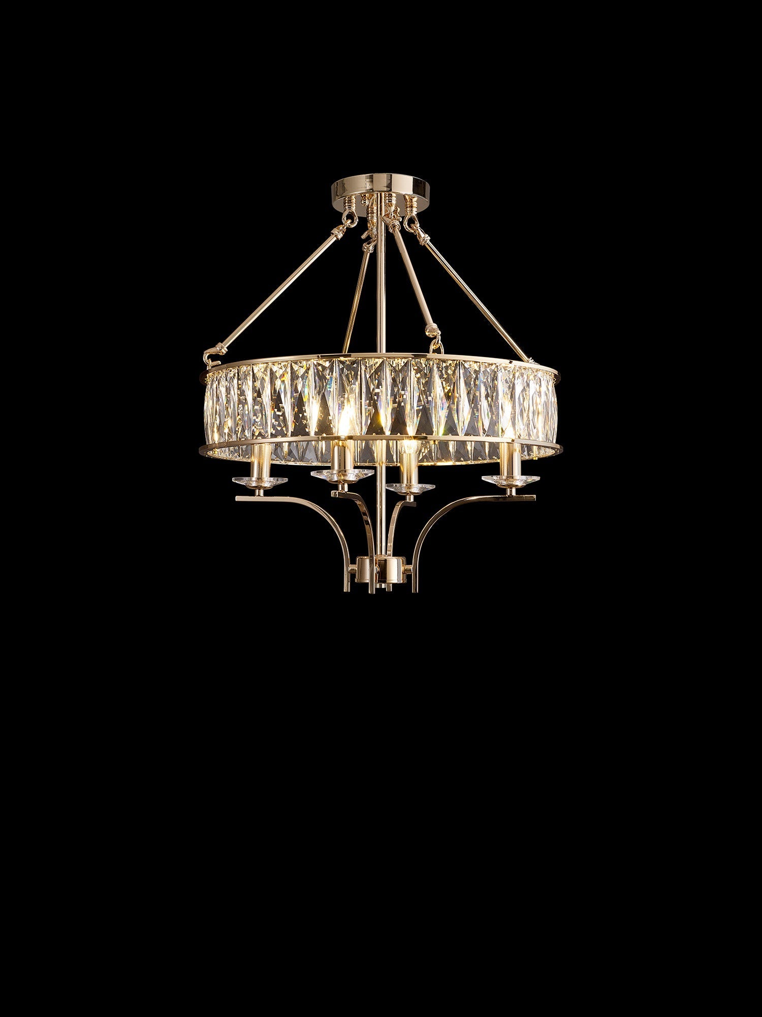 Diyas - Vivienne 6 Light Crystal Pendant / Semi Flush - Luminosity Designs Ltd