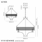 Diyas - Vivienne 6 Light Crystal Pendant / Semi Flush - Luminosity Designs Ltd