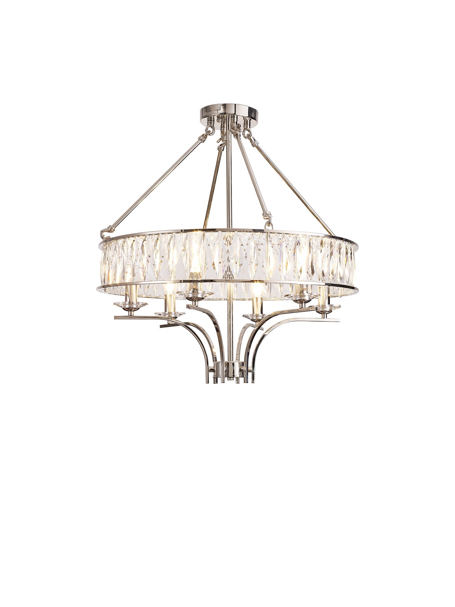 Diyas - Vivienne 6 Light Crystal Pendant / Semi Flush - Luminosity Designs Ltd