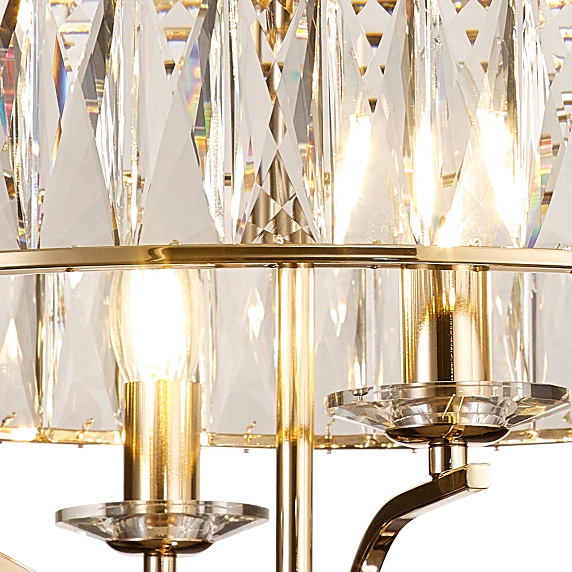 Diyas - Vivienne 6 Light Crystal Pendant / Semi Flush - Luminosity Designs Ltd