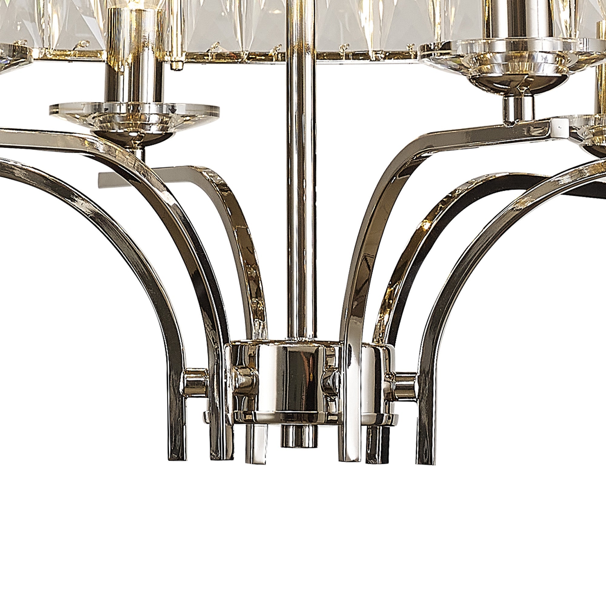 Diyas - Vivienne 6 Light Crystal Semi Flush - Luminosity Designs Ltd