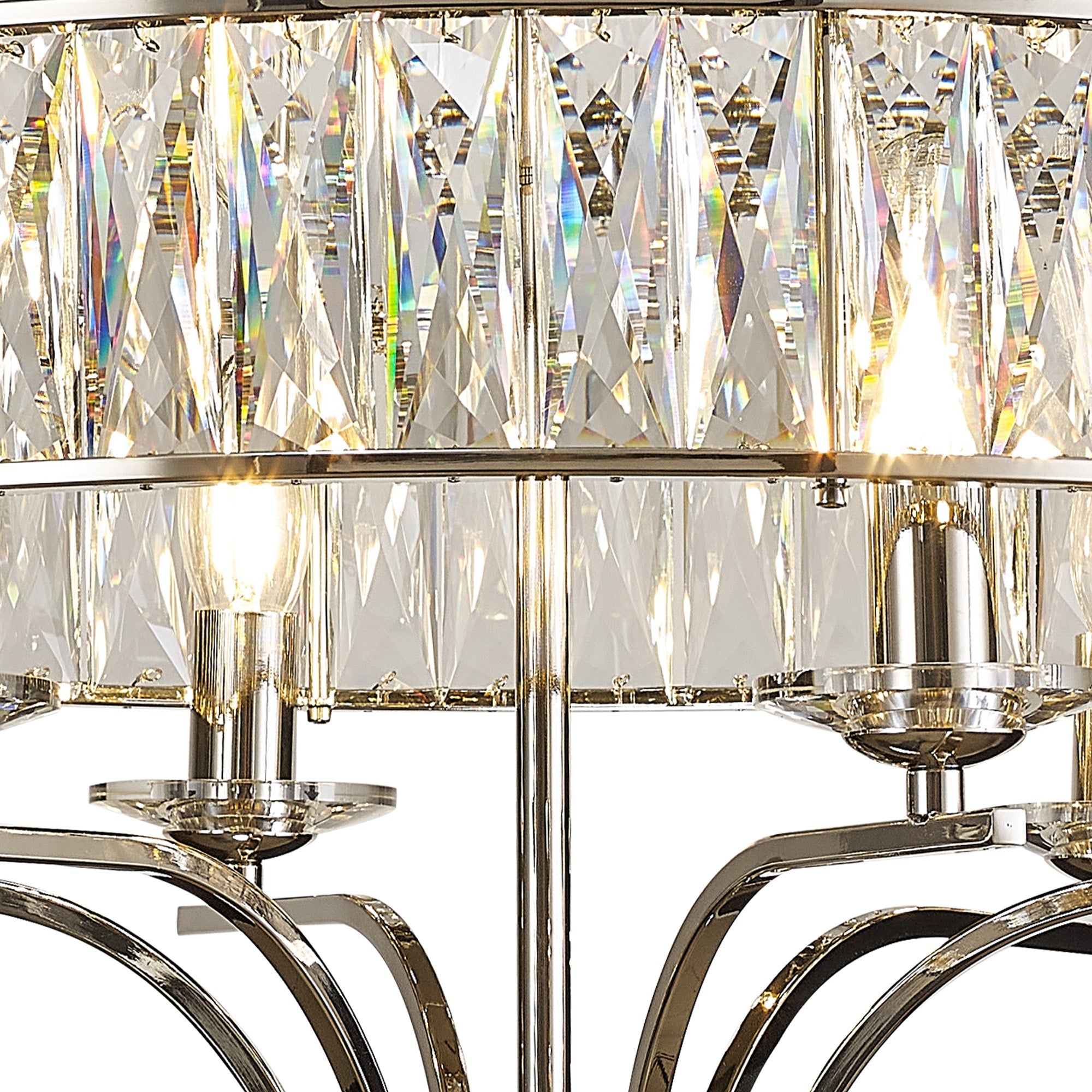 Diyas - Vivienne 6 Light Crystal Semi Flush - Luminosity Designs Ltd
