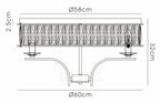 Diyas - Vivienne 6 Light Crystal Semi Flush - Luminosity Designs Ltd