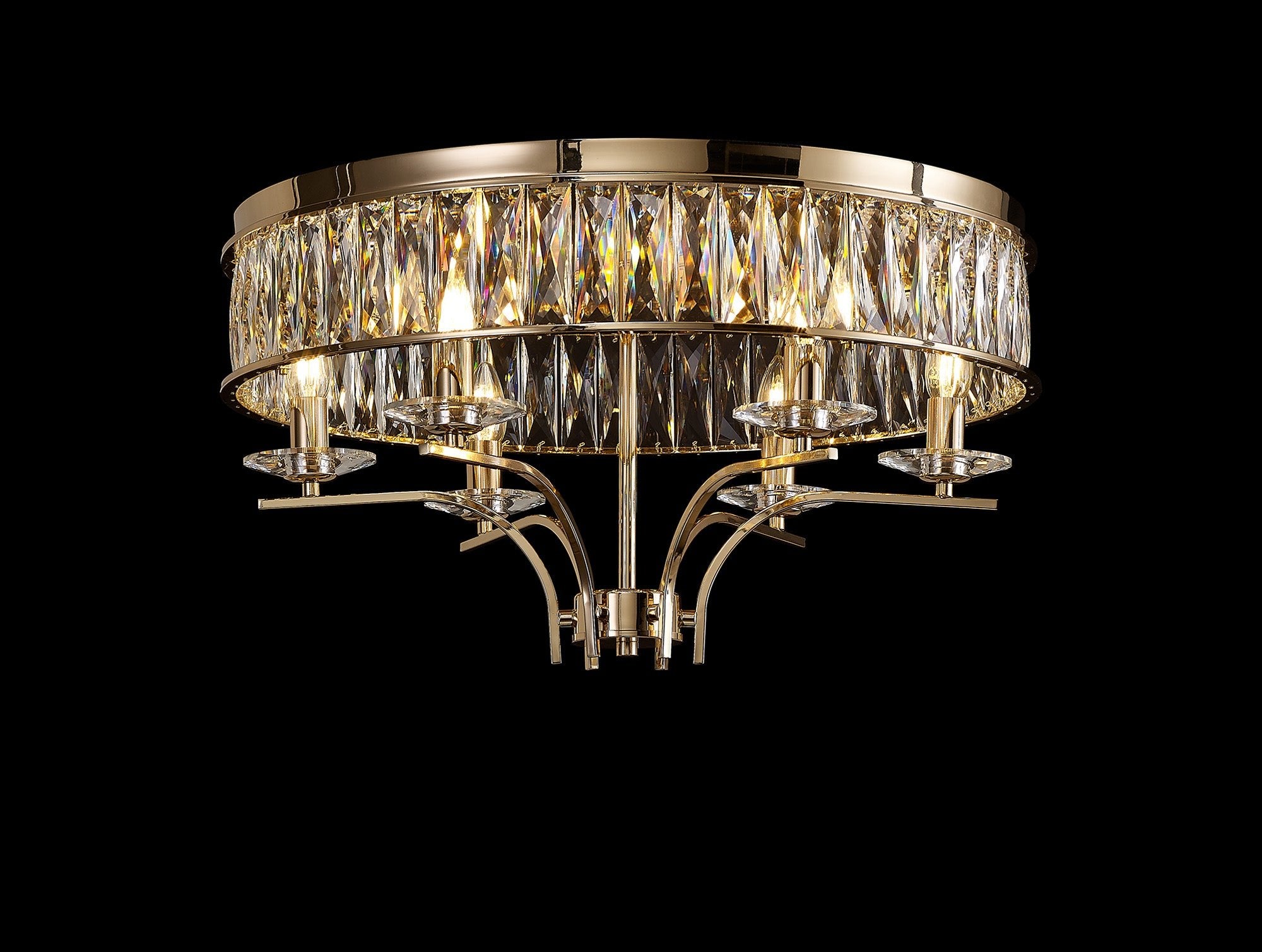 Diyas - Vivienne 6 Light Crystal Semi Flush - Luminosity Designs Ltd