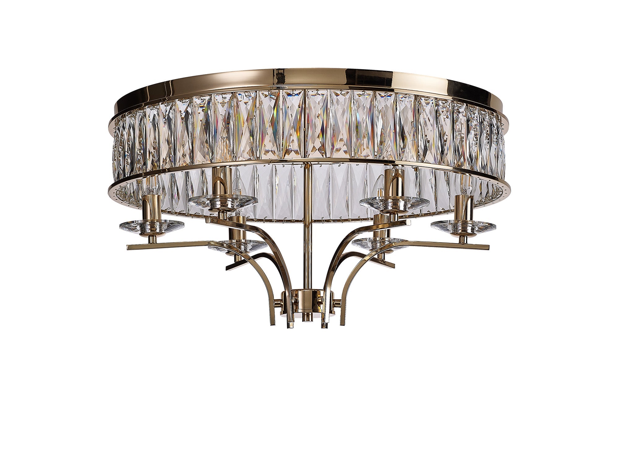 Diyas - Vivienne 6 Light Crystal Semi Flush - Luminosity Designs Ltd