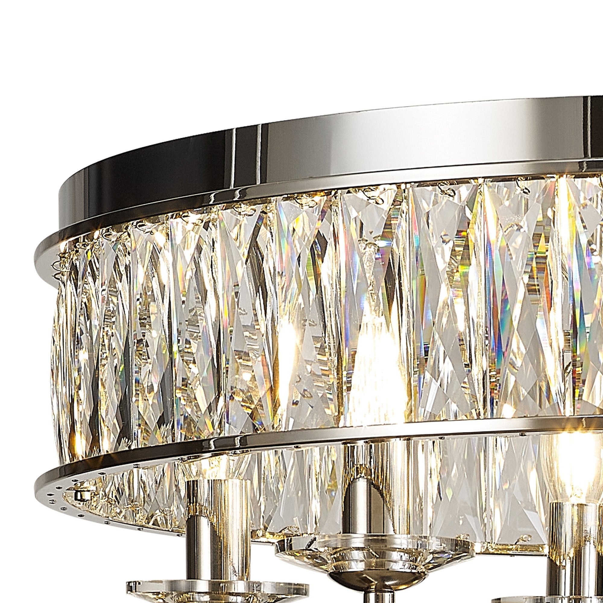 Diyas - Vivienne 6 Light Crystal Semi Flush - Luminosity Designs Ltd