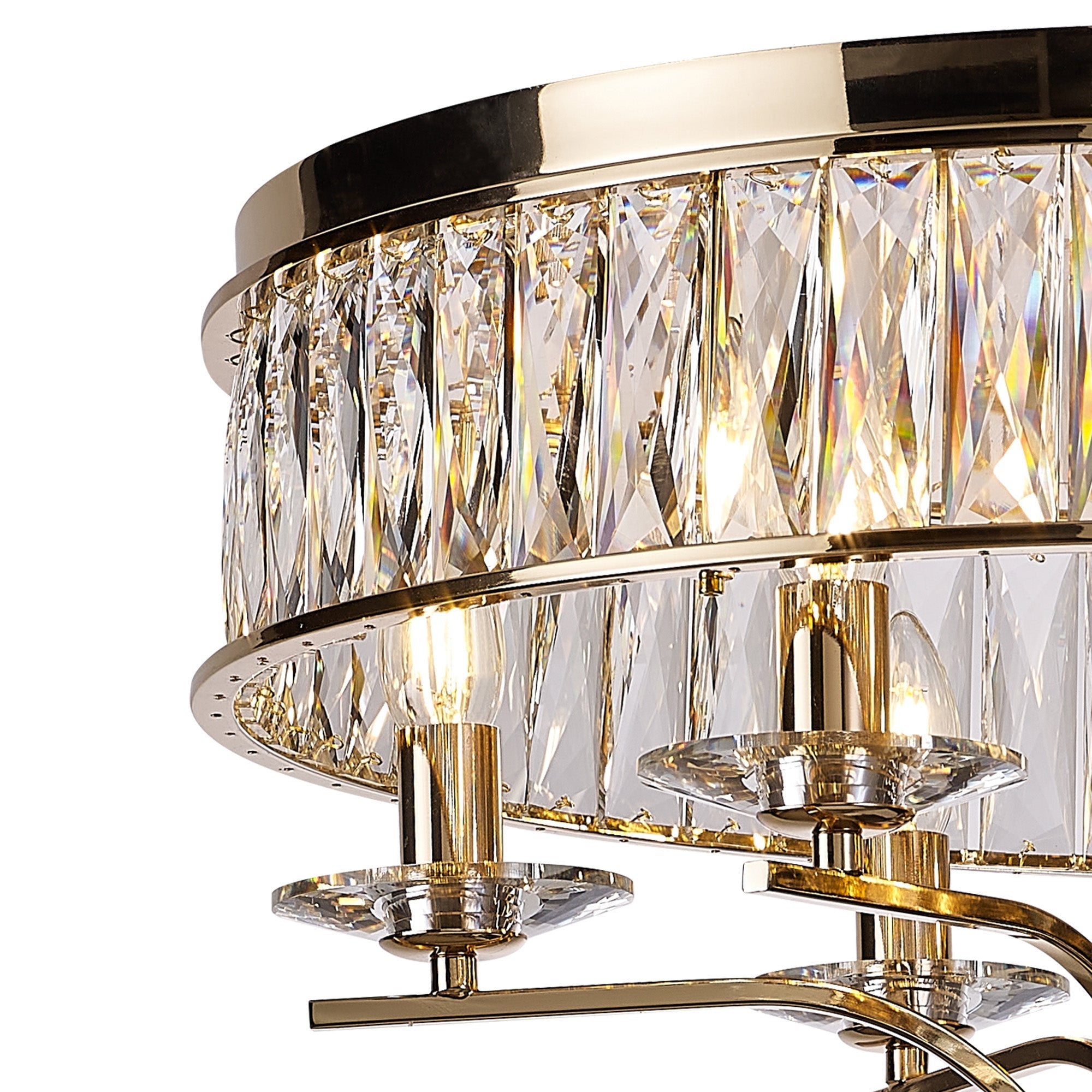 Diyas - Vivienne 8 Light Crystal Semi Flush - Luminosity Designs Ltd
