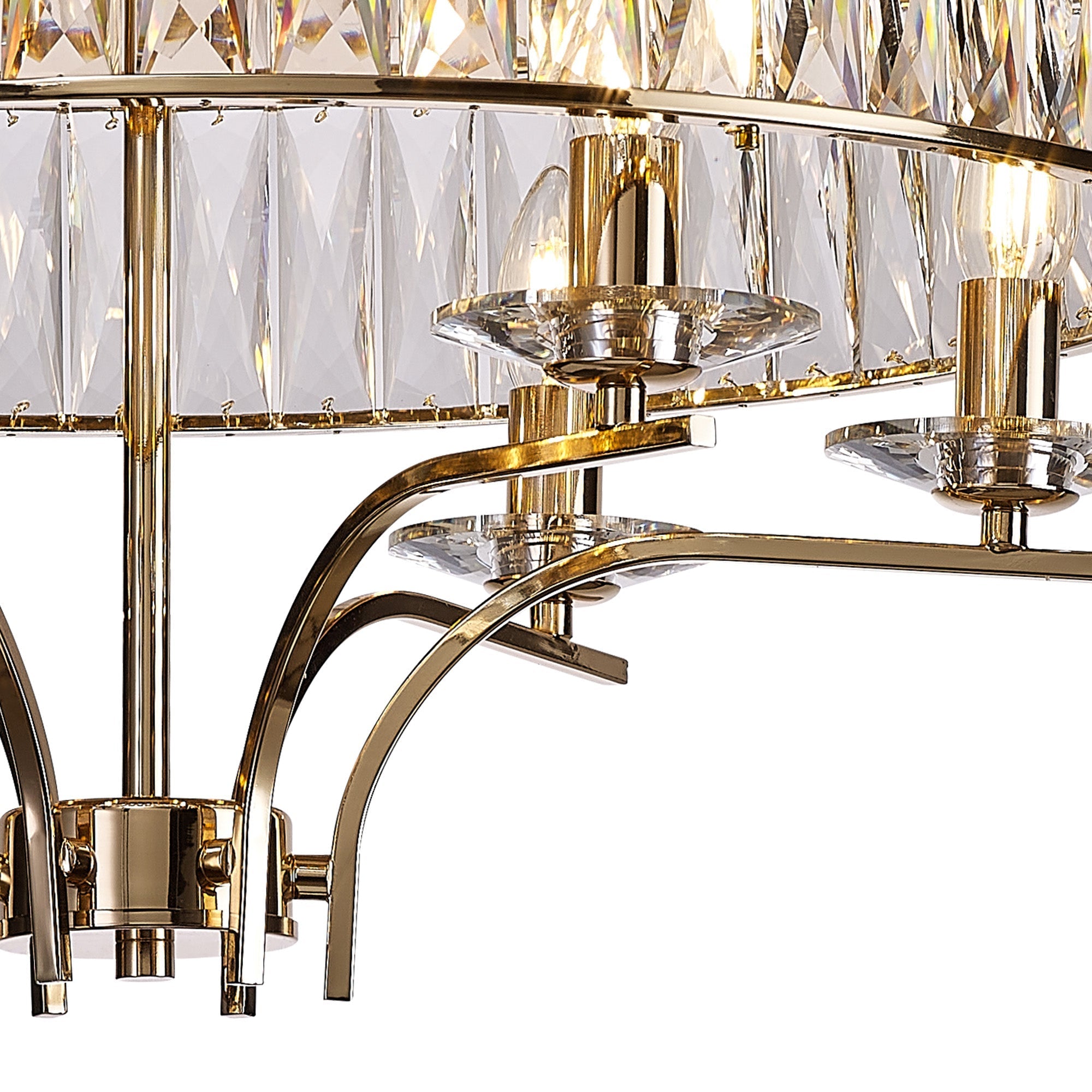 Diyas - Vivienne 8 Light Crystal Semi Flush - Luminosity Designs Ltd