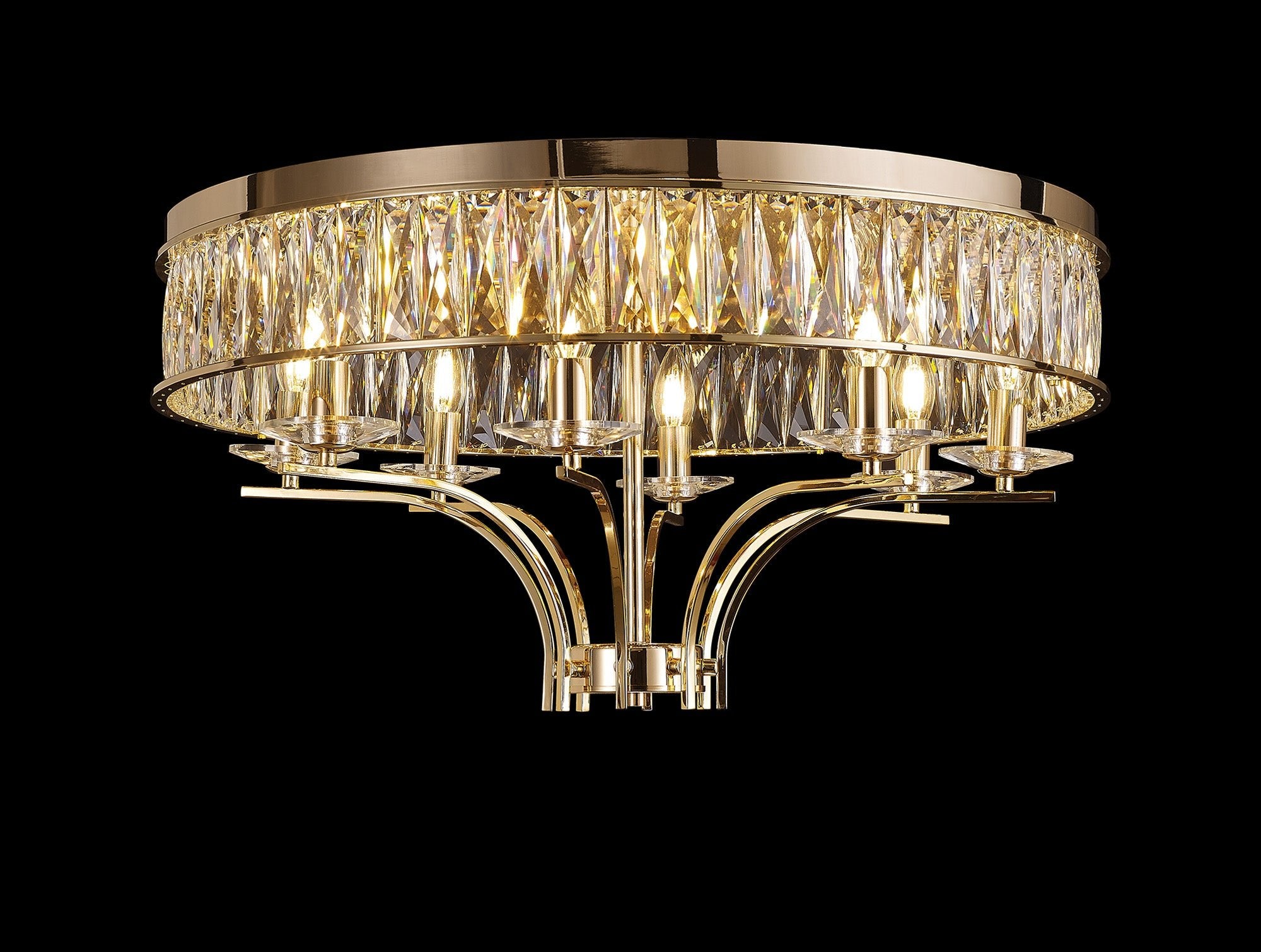 Diyas - Vivienne 8 Light Crystal Semi Flush - Luminosity Designs Ltd