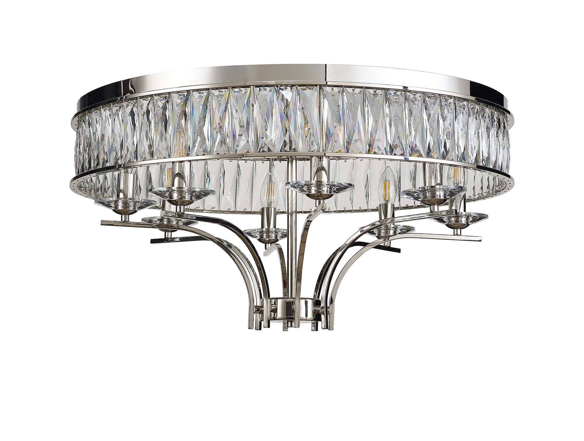 Diyas - Vivienne 8 Light Crystal Semi Flush - Luminosity Designs Ltd