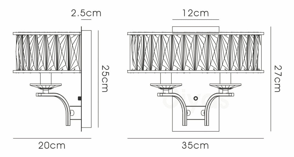 Diyas - Vivienne Large Wall Light - Luminosity Designs Ltd