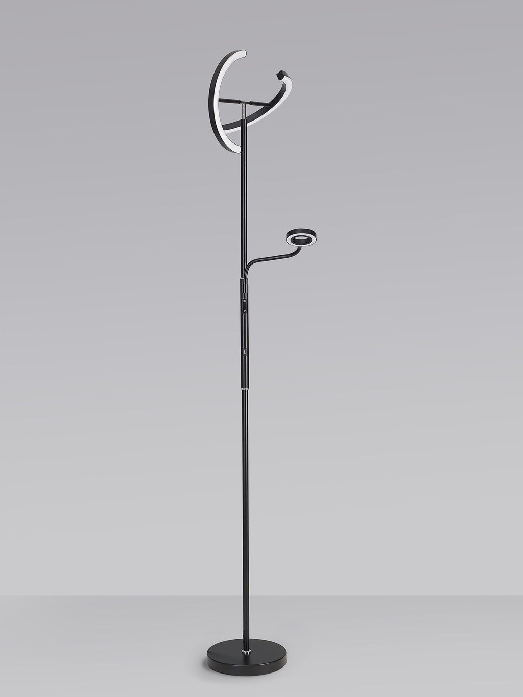 Luminosity Designs Ltd - Wave 2 Light Mother and Child Floor Lamp, 20+5W LED, 3000 - 6000K Touch Dimmable/Remote Control, 2300lm - Luminosity Designs Ltd