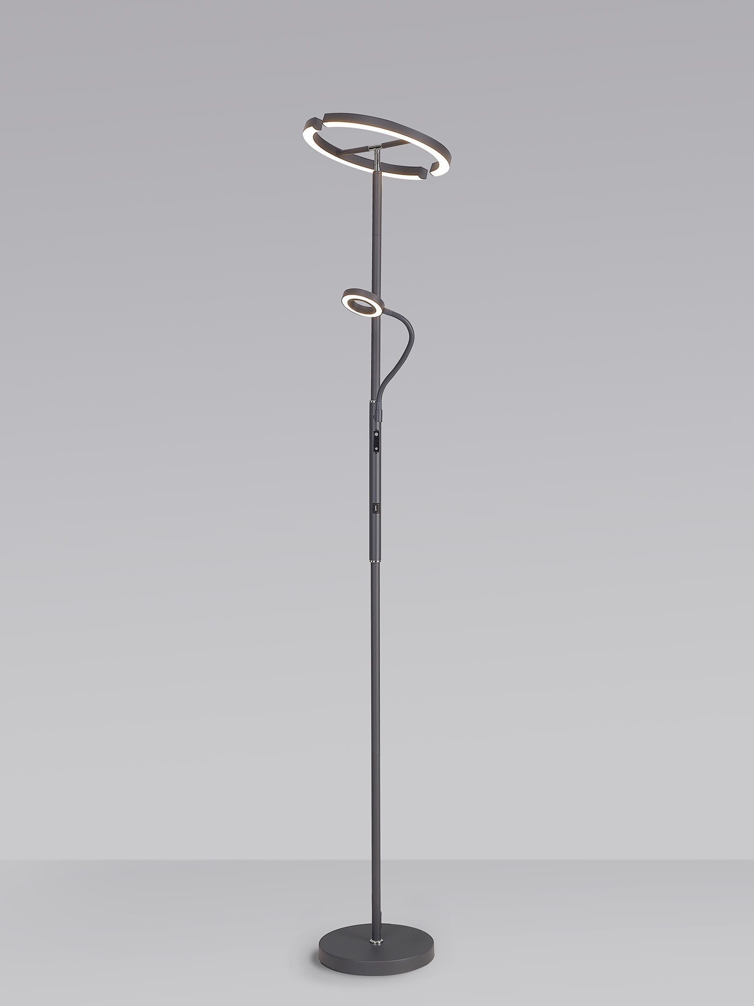 Luminosity Designs Ltd - Wave 2 Light Mother and Child Floor Lamp, 20+5W LED, 3000 - 6000K Touch Dimmable/Remote Control, 2300lm - Luminosity Designs Ltd