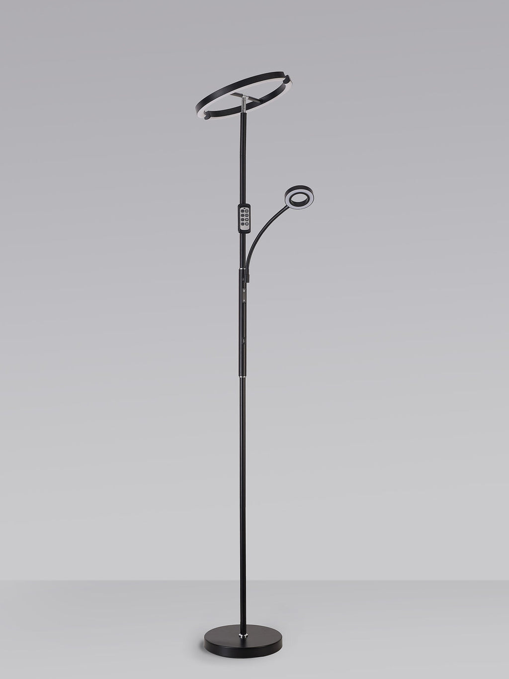 Luminosity Designs Ltd - Wave 2 Light Mother and Child Floor Lamp, 20+5W LED, 3000 - 6000K Touch Dimmable/Remote Control, 2300lm - Luminosity Designs Ltd